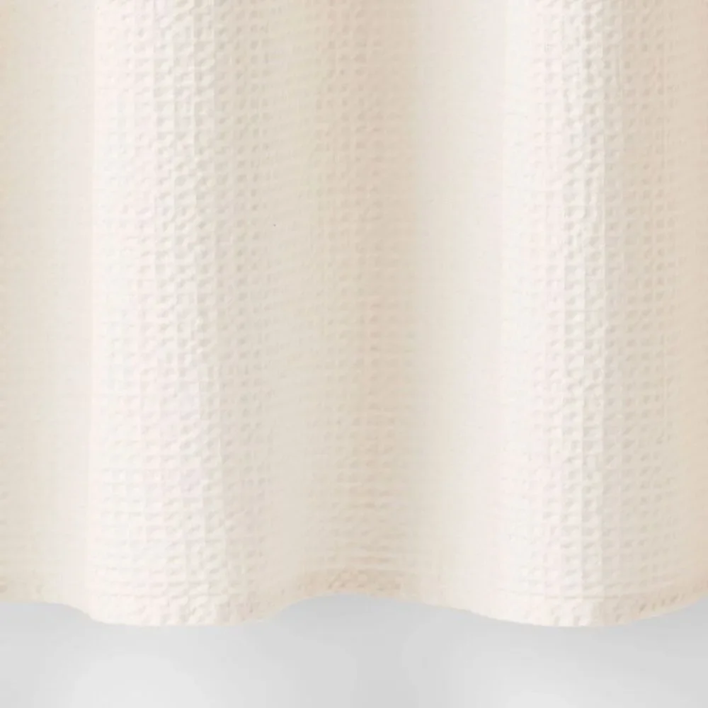 Oversized Relaxed Waffle Weave Shower Curtain Ivory - Threshold